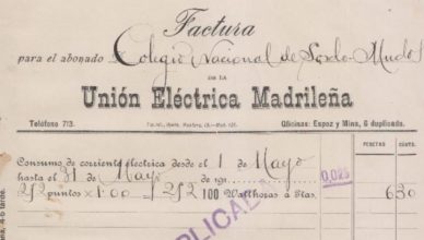 Antiguo recibo de electricidad