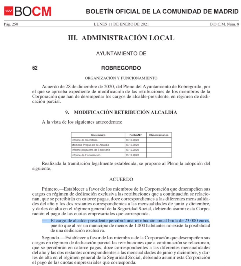 Sueldo alcaldesa Robregordo - 1