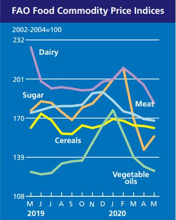 FAO - Precios alimentos 2020 - 2