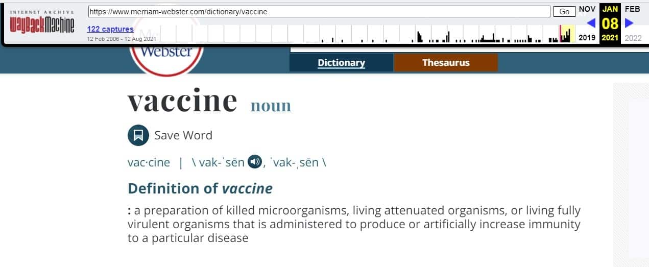 Merrian Webster - Vaccine definition - 1
